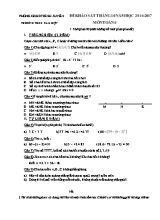 Đề khảo sát tháng 10 năm học 2016 - 2017 môn Toán 6 - Trường THCS Tam Hợp